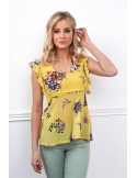 Yellow floral blouse for everyday use MP28633 - Online store - Boutique